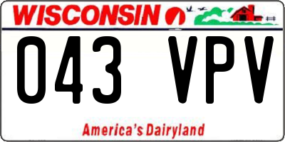 WI license plate 043VPV