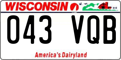 WI license plate 043VQB