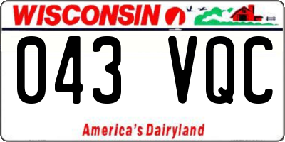 WI license plate 043VQC