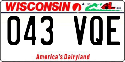 WI license plate 043VQE