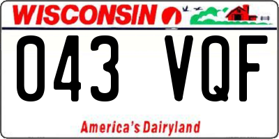 WI license plate 043VQF