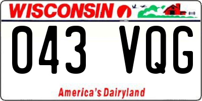 WI license plate 043VQG