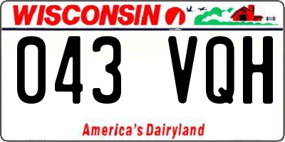 WI license plate 043VQH