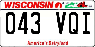 WI license plate 043VQI