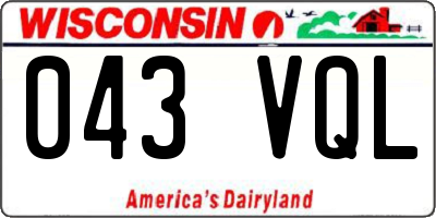 WI license plate 043VQL