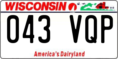 WI license plate 043VQP