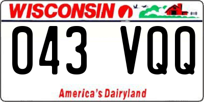 WI license plate 043VQQ