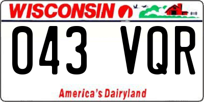 WI license plate 043VQR