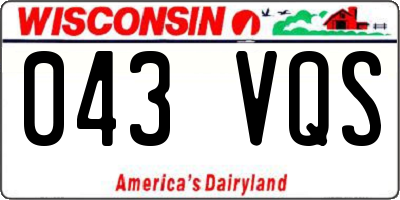 WI license plate 043VQS