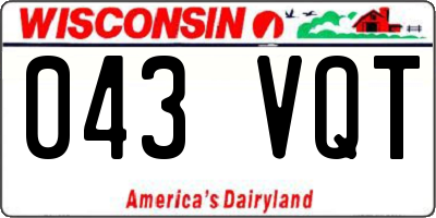 WI license plate 043VQT
