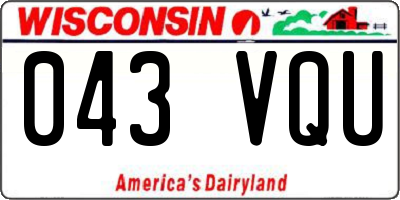WI license plate 043VQU