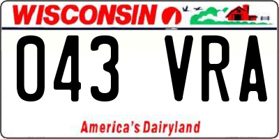 WI license plate 043VRA
