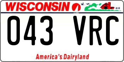 WI license plate 043VRC