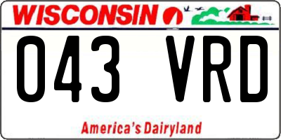 WI license plate 043VRD