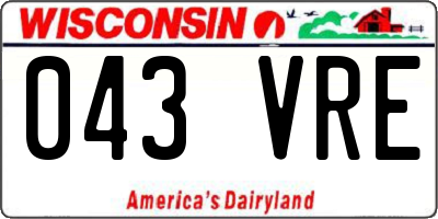WI license plate 043VRE