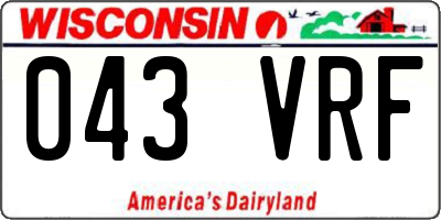 WI license plate 043VRF