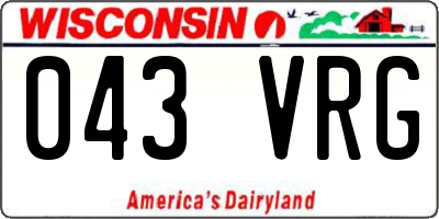 WI license plate 043VRG