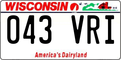 WI license plate 043VRI