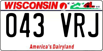 WI license plate 043VRJ