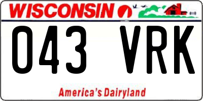 WI license plate 043VRK