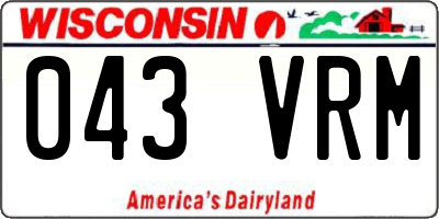 WI license plate 043VRM