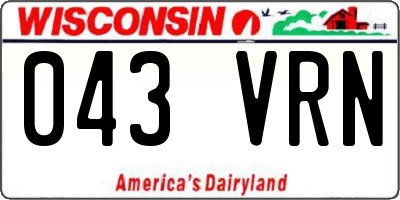 WI license plate 043VRN