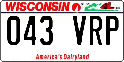 WI license plate 043VRP