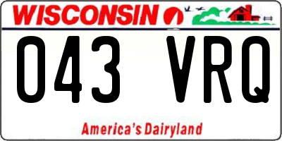 WI license plate 043VRQ
