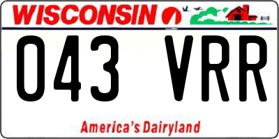 WI license plate 043VRR