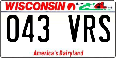 WI license plate 043VRS
