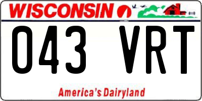 WI license plate 043VRT