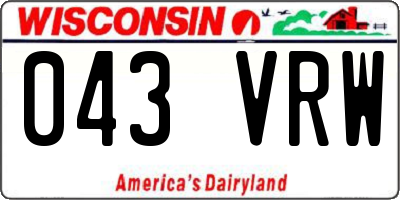 WI license plate 043VRW