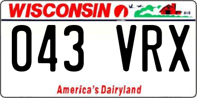 WI license plate 043VRX
