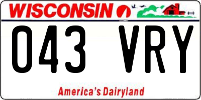 WI license plate 043VRY