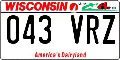 WI license plate 043VRZ