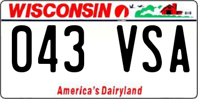 WI license plate 043VSA