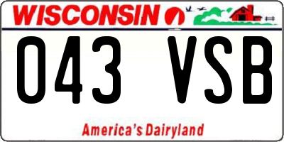 WI license plate 043VSB