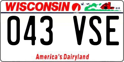 WI license plate 043VSE