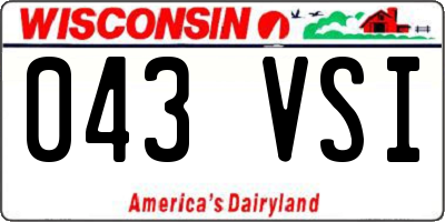 WI license plate 043VSI