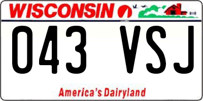 WI license plate 043VSJ