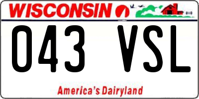 WI license plate 043VSL