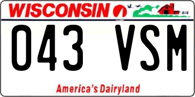 WI license plate 043VSM