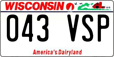 WI license plate 043VSP
