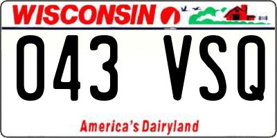 WI license plate 043VSQ