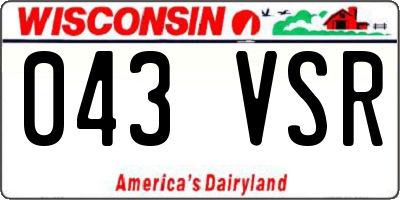 WI license plate 043VSR