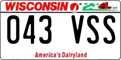 WI license plate 043VSS