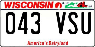 WI license plate 043VSU