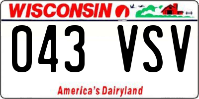 WI license plate 043VSV
