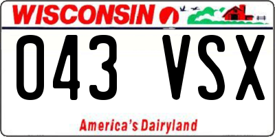 WI license plate 043VSX