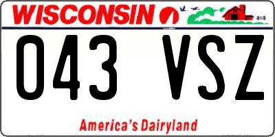 WI license plate 043VSZ